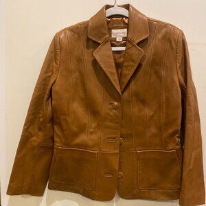 Leather Blazer Jacket - Size 10
